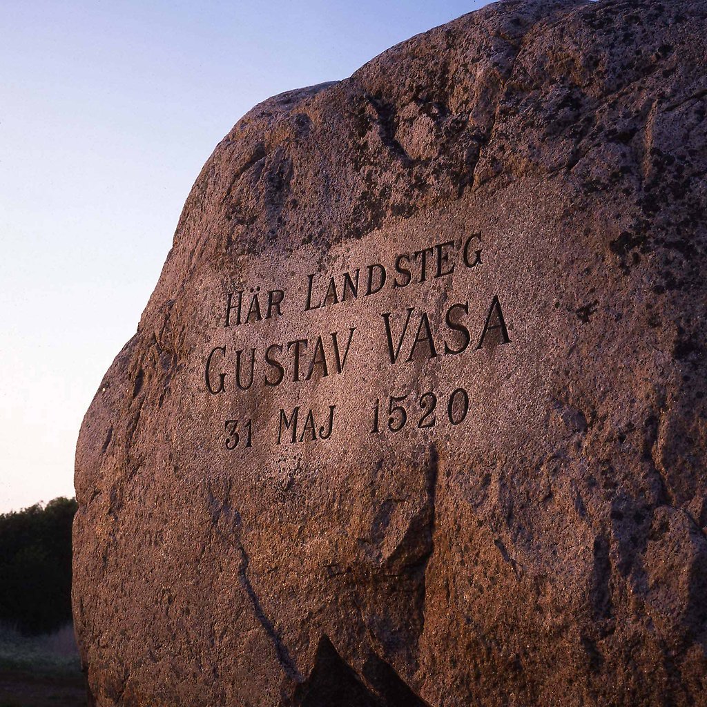 A stone with the inscription that Gustav Vasa landed here in May 31, 1520. 